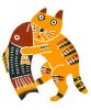 染絵(大)　i-1　魚と踊る猫